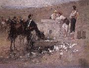 Nicolae Grigorescu Girls and Young Men by the Well Sweden oil painting artist